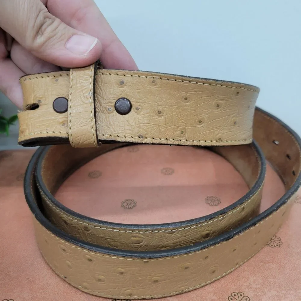 Vintage Ostrich Style Leather Belt
